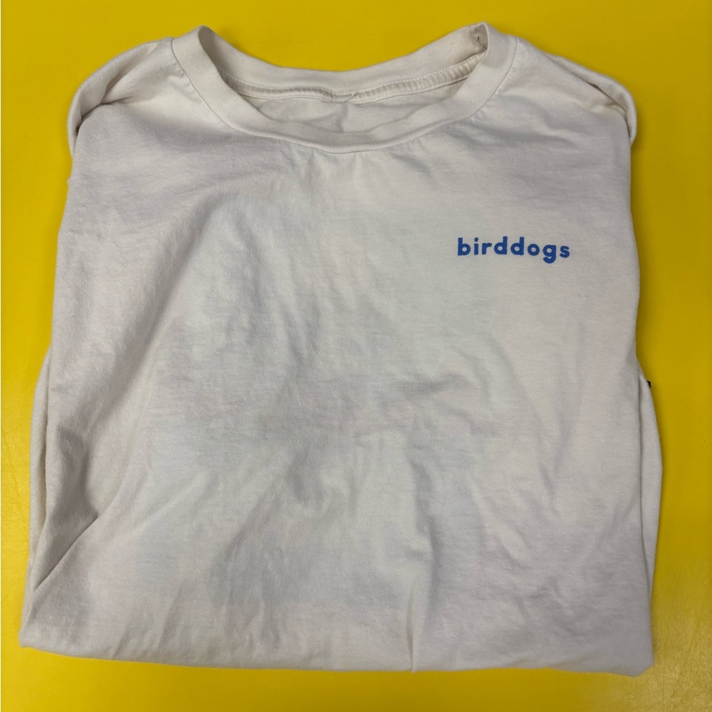 Birddogs White Tee with Blue Text
